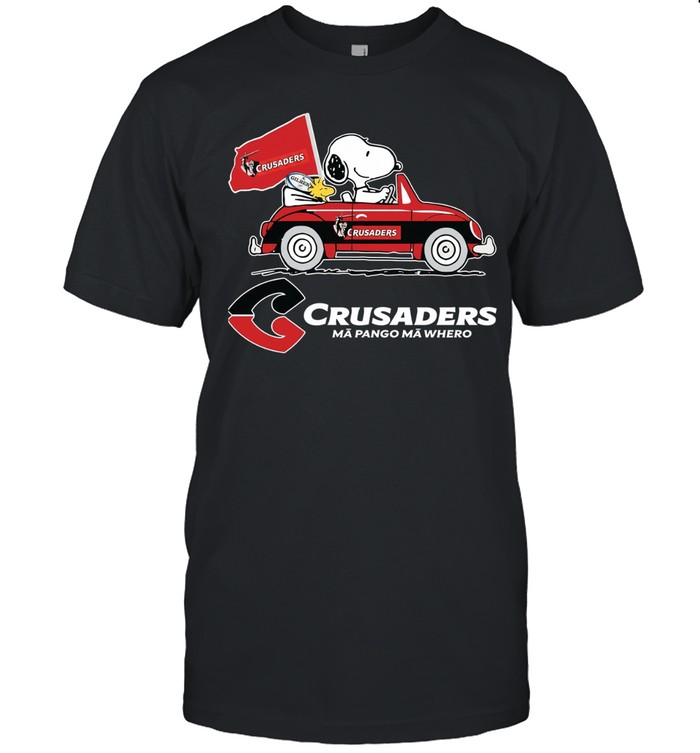 Snoopy and Woodstock driving Crusaders Ma Pango of New Zealand car Unisex T-Shirt