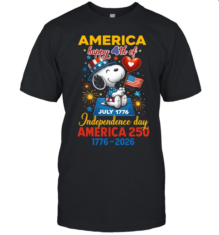 Snoopy Happy 4th Of July America 250 Independence Day 1776 2026 Unisex T-Shirt
