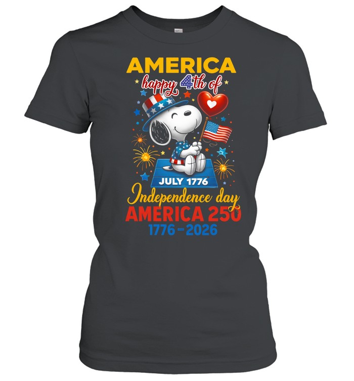 Snoopy Happy 4th Of July America 250 Independence Day 1776 2026 Women T-Shirt
