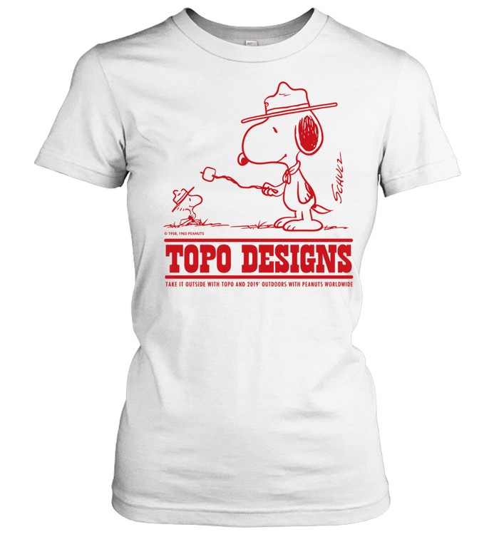 Snoopy take it outside with TSPTR and Topo happiness is being outside cartoon Women T-Shirt