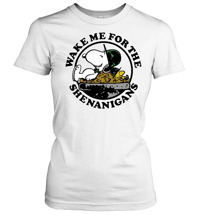 Snoopy Wake Me For The Shenanigans Women T-Shirt