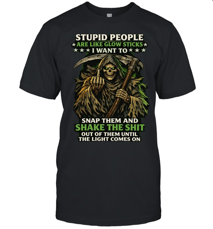 Stupid People Are Like Glow Sticks Skull Unisex T-Shirt