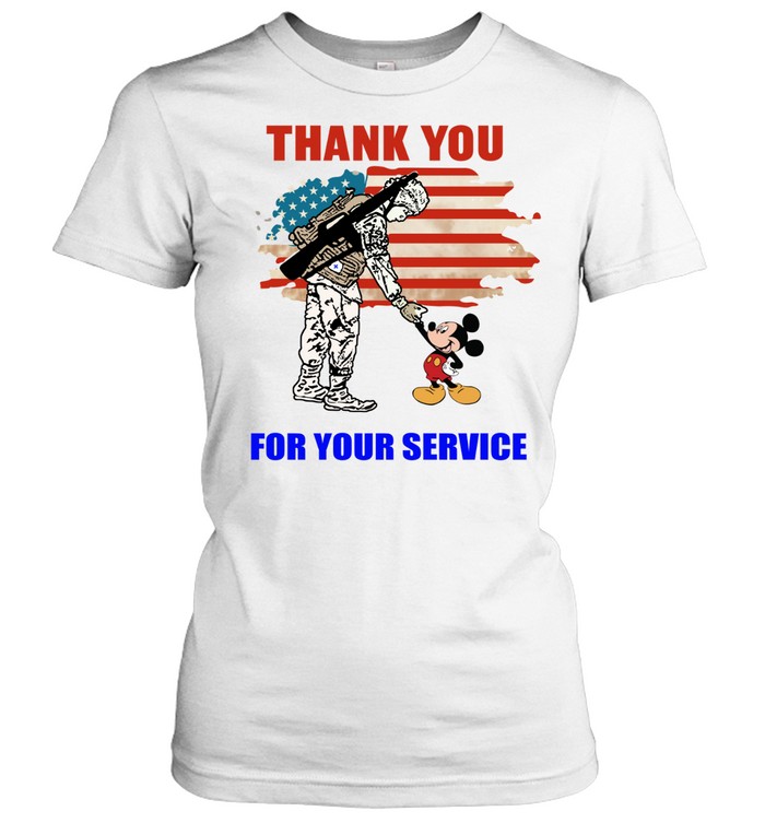 Thank You for Your Service Veteran and Mickey American Women T-Shirt