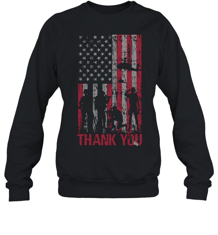 Thank You Memorial Day Veteran Military Flag Design Sweatshirt