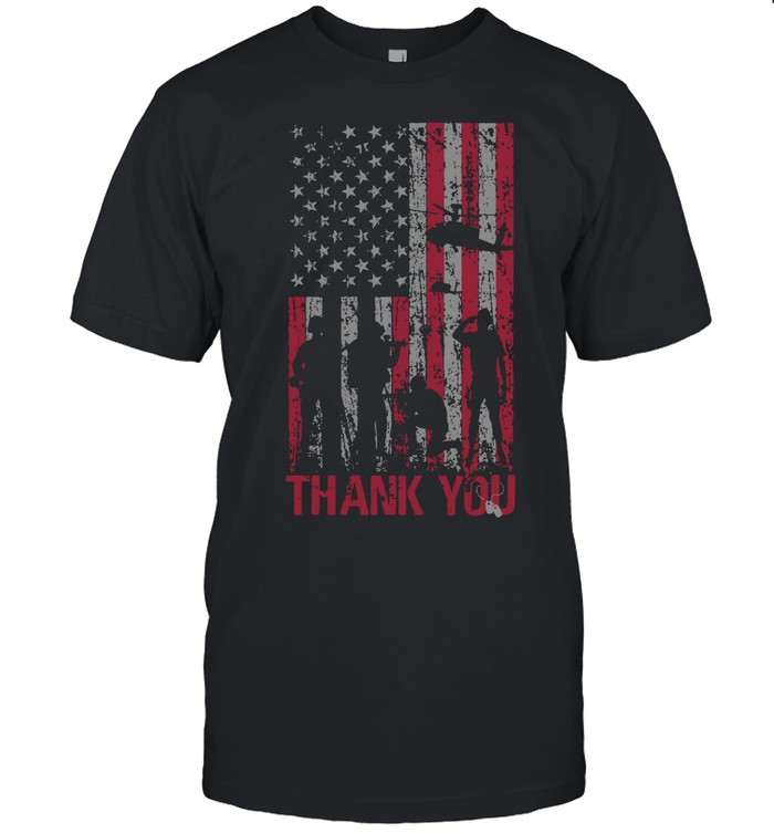 Thank You Memorial Day Veteran Military Flag Design Unisex T-Shirt