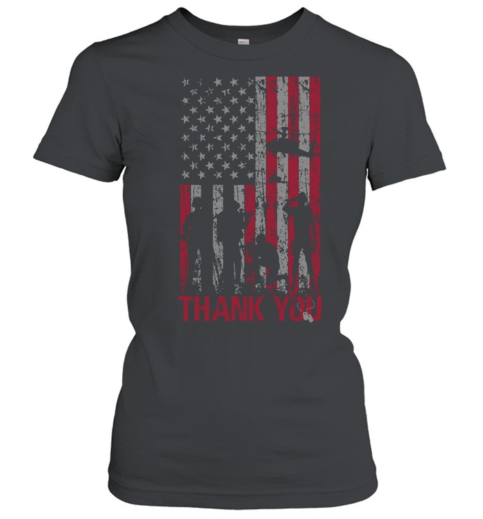 Thank You Memorial Day Veteran Military Flag Design Women T-Shirt