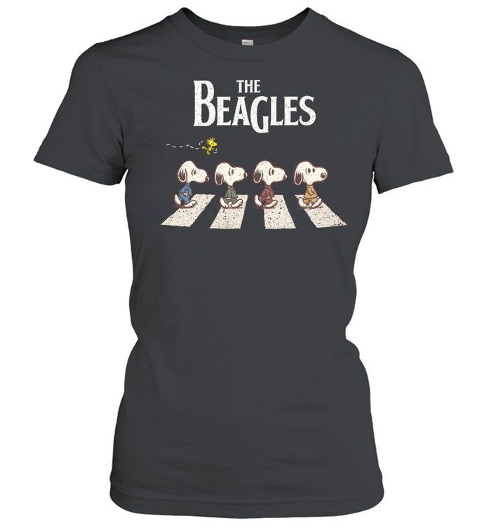 The Beagles Retro Crossing Parody Funny Beagle Music Style Design Women T-Shirt