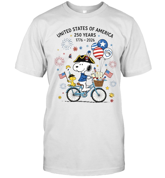 United States Of America 250 Years 1776 2026 Patriotic Beagle Bicycle Celebration Unisex T-Shirt