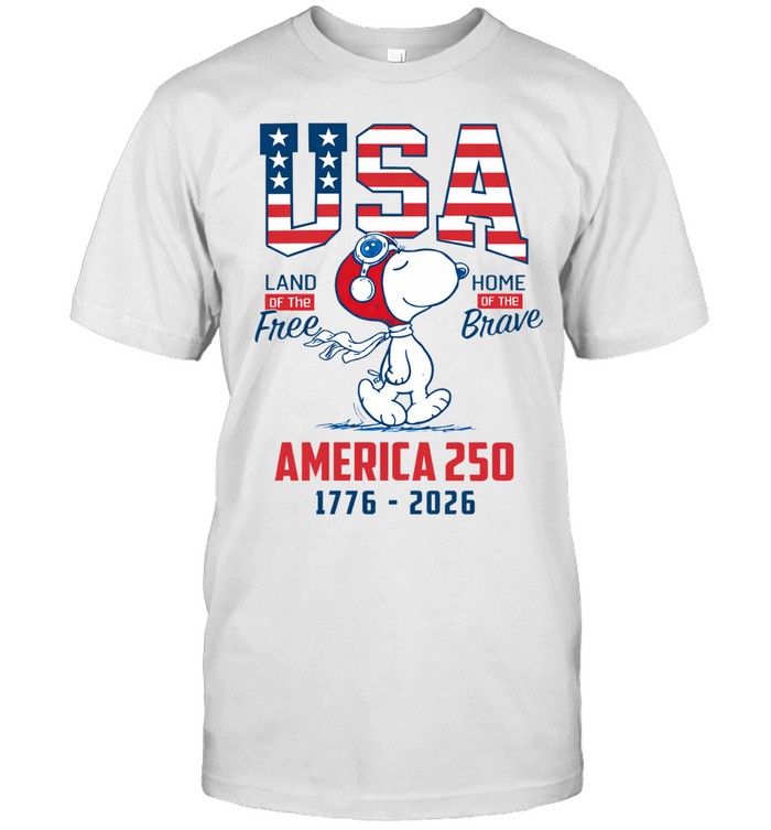 USA Land Of The Free Home Of The Brave America 250 Patriotic Dog Celebration Design Unisex T-Shirt