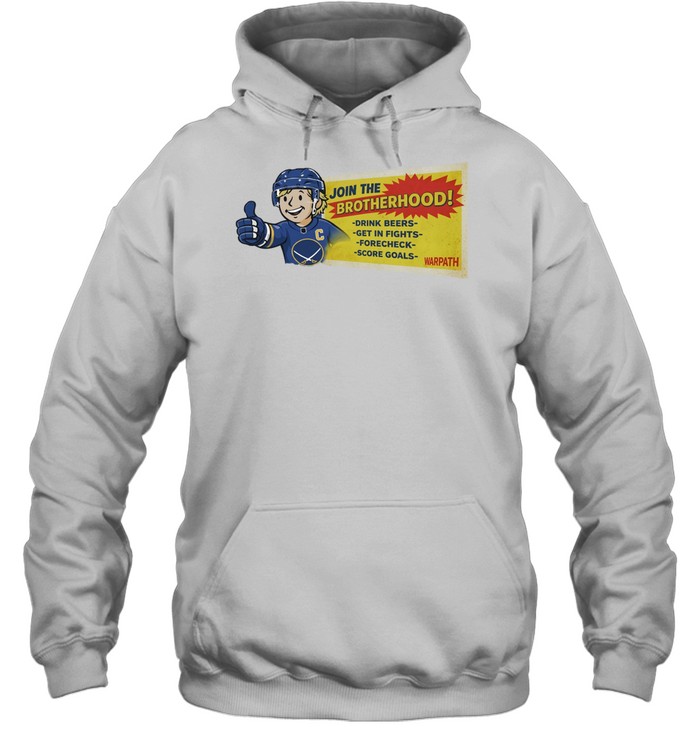 Vault Boy Buffalo Sabres Join The Brotherhood Drink Beers Get In Fights Forecheck Score Goals Warpath Hoodie