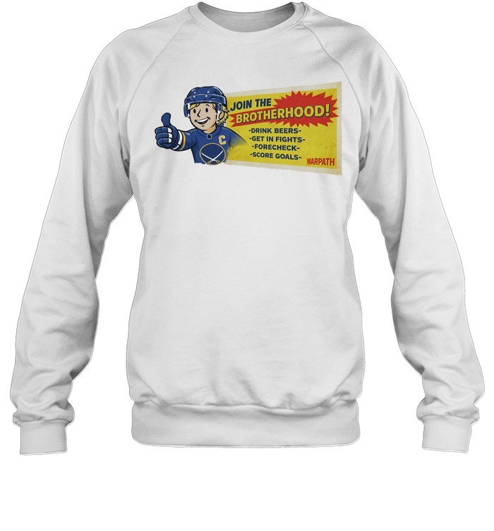 Vault Boy Buffalo Sabres Join The Brotherhood Drink Beers Get In Fights Forecheck Score Goals Warpath Sweatshirt