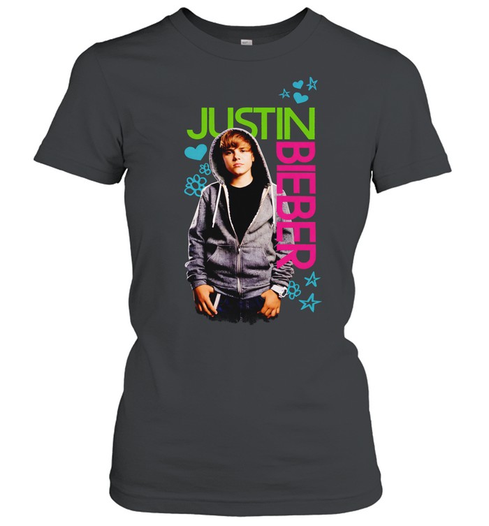 Young Bieber wearing grey hoodie pop art Women T-Shirt