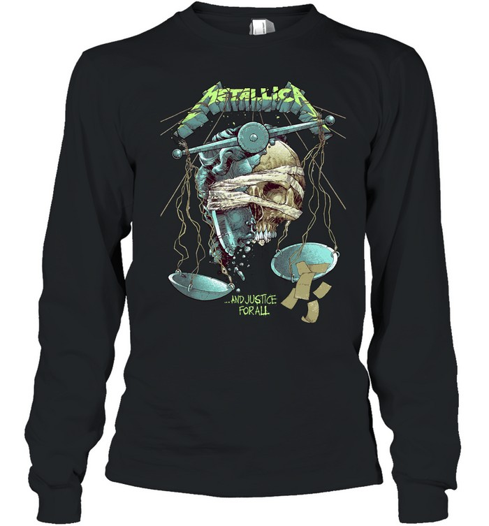 And Justice For All Skull Long Sleeve Tee