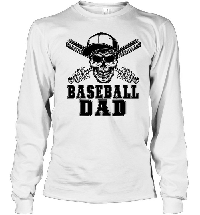 Baseball Dad Skull Long Sleeve Tee