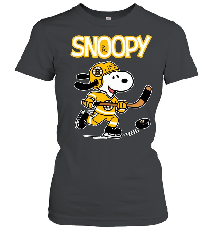 Boston Bruins x Peanuts Snoopy hockey Women T-Shirt