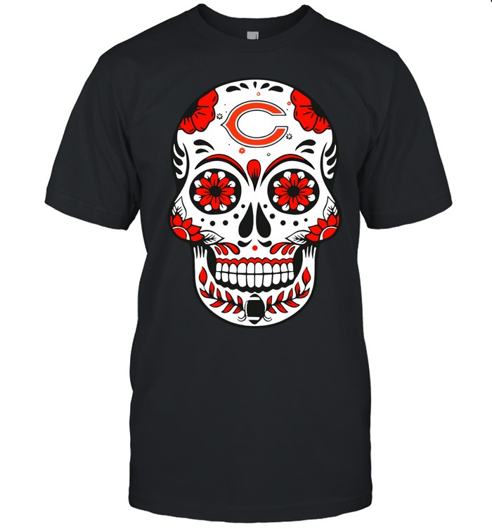 Chicago Bears Football Sugar Skull Unisex T-Shirt
