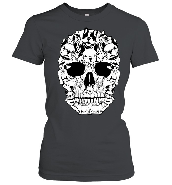 French Bulldog Dog Skull Halloween Costumes Gift Women T-Shirt