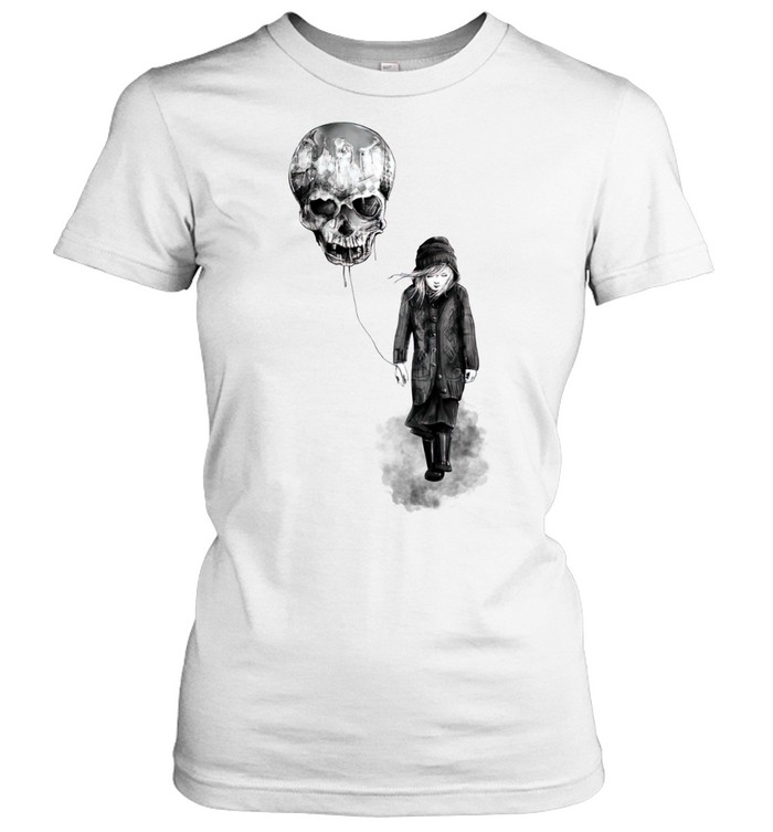 Girl With Skull Balloon Women T-Shirt