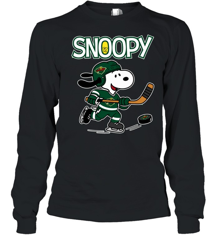 Minnesota Wild x Peanuts Snoopy hockey Long Sleeve Tee