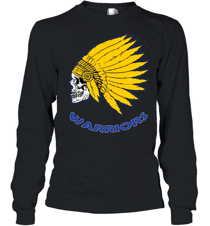 Native American Skull Golden State Warriors Long Sleeve Tee