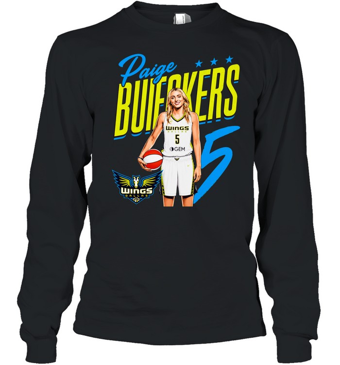 Paige Bueckers number 5 Dallas Wings Long Sleeve Tee