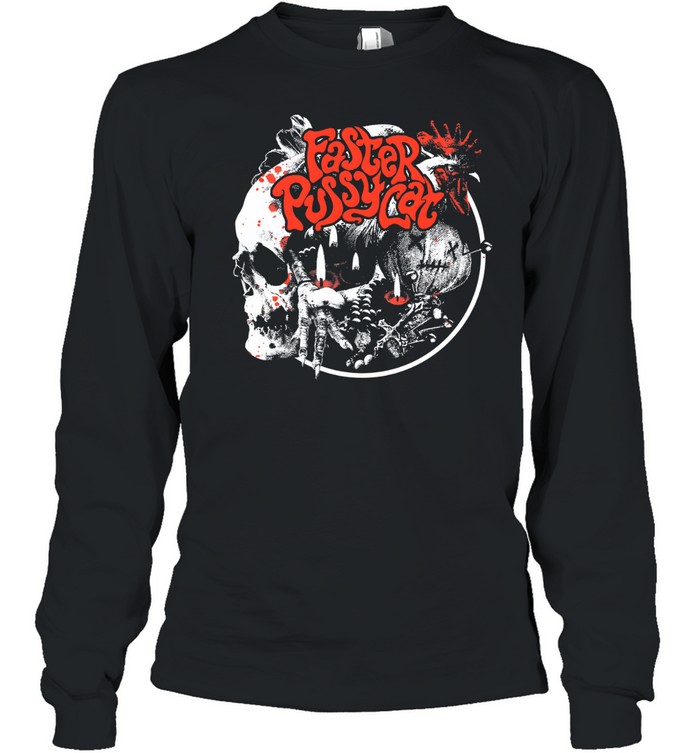 Skull Design Album Cover Faster Pussycat Long Sleeve Tee