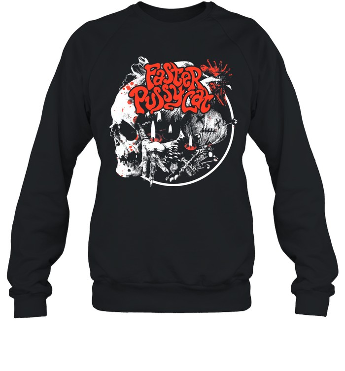 Skull Design Album Cover Faster Pussycat Sweatshirt