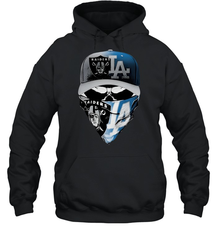 Skull Mask Oakland Raiders And Los Angeles Dodgers Hoodie