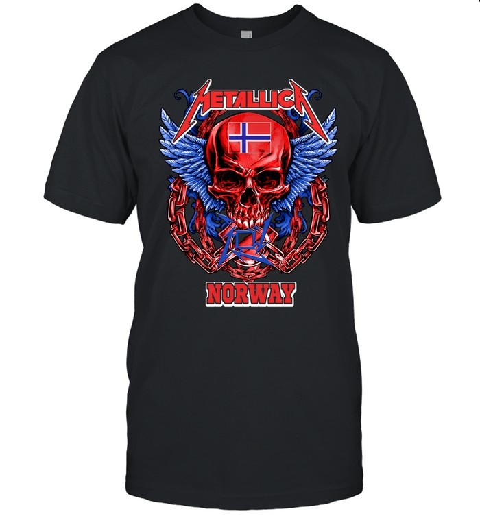 Skull Norway Flag Unisex T-Shirt