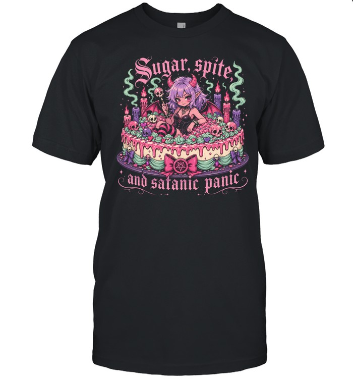 Sugar Spite And Satanic Panic Cute Gothic Devil Girl Unisex T-Shirt