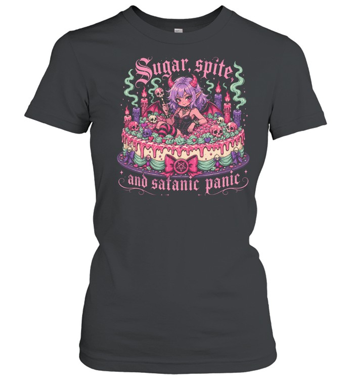 Sugar Spite And Satanic Panic Cute Gothic Devil Girl Women T-Shirt