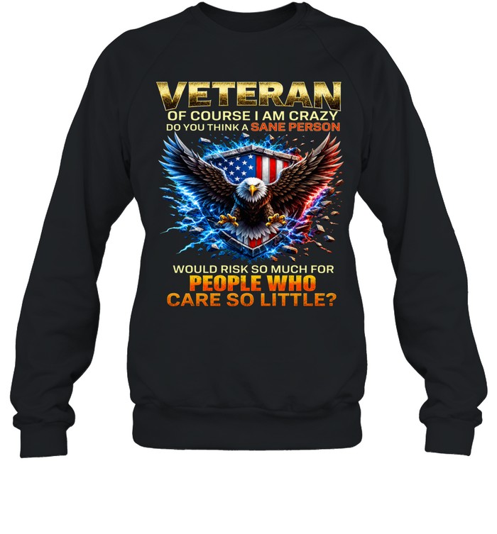 Veteran Of Course I Am Crazy Would Risk So Much For People Sweatshirt