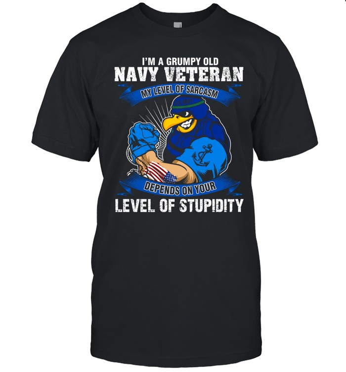 Grumpy Old Navy Veteran Level Of Stupidity Unisex T-Shirt