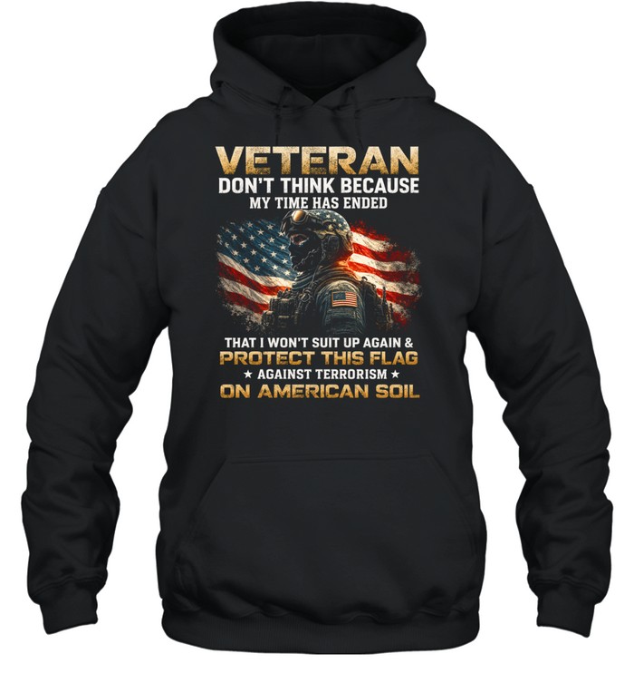 Veteran Protect This Flag Against Terrorism On American Soil Hoodie