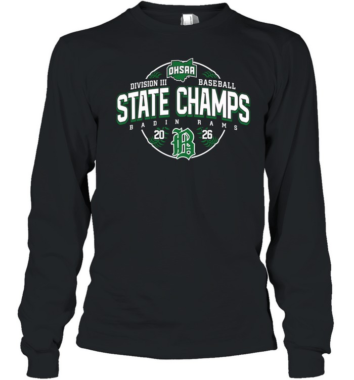 2026 OHSAA Baseball D3 State Badin Rams Long Sleeve Tee