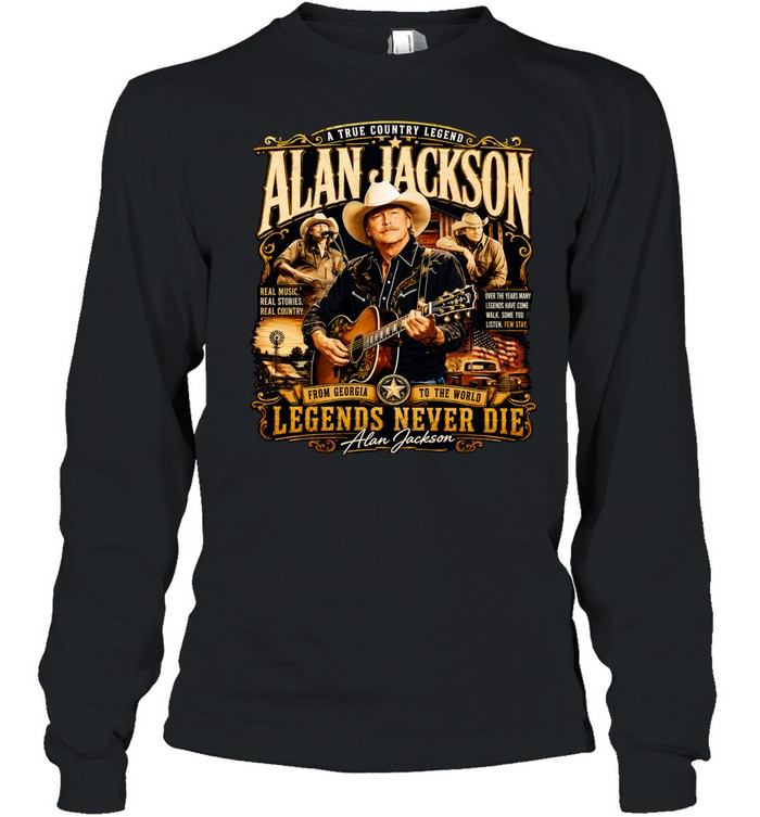 A true country legend AJ legends never die vintage Long Sleeve Tee