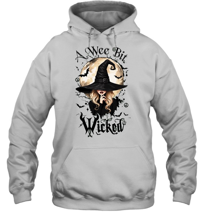 A Wee Bit Wicked Witch Holding Finger to Lips Hoodie