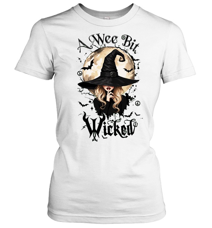 A Wee Bit Wicked Witch Holding Finger to Lips Women T-Shirt