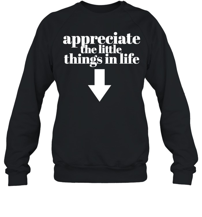 Appreciate the little things in life down arrow Sweatshirt