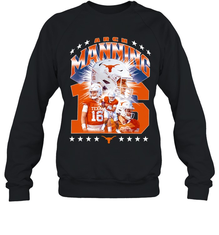 Arch Manning Texas Longhorns No 16 Collage Sweatshirt
