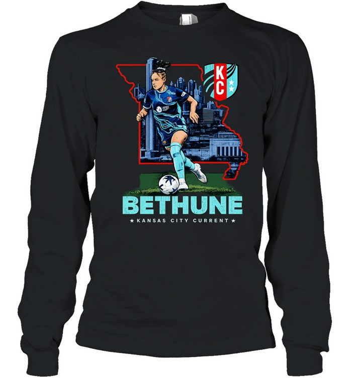 Bethune Kansas City Current soccer skyline Long Sleeve Tee