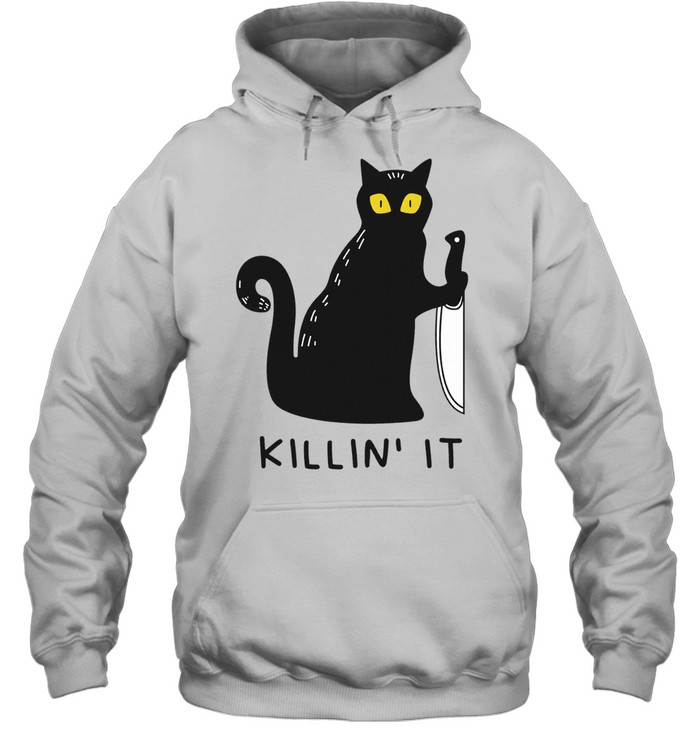 Black cat holding knife killin’ it Hoodie