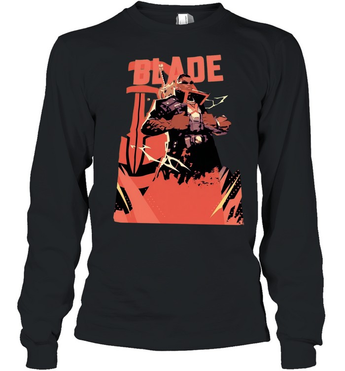 Blade Marvel Comic Character Vampire Hunter Long Sleeve Tee
