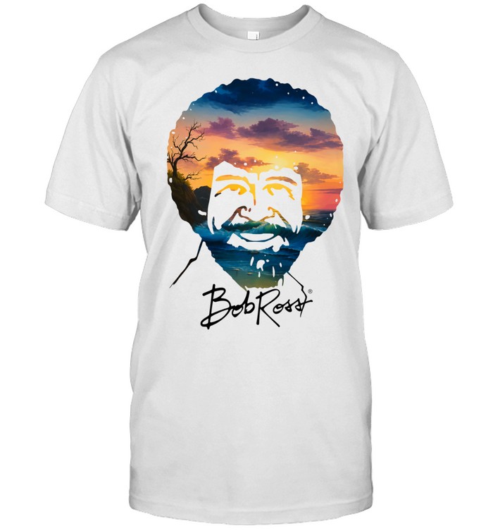 Bob Ross Double Exposure Nature Landscape Unisex T-Shirt