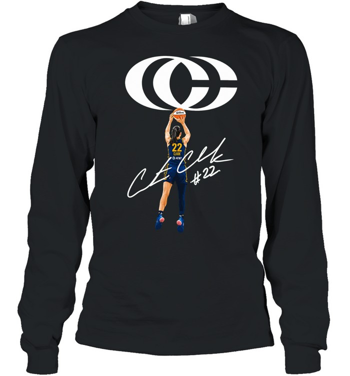 Caitlin Clark Indiana Fever WNBA 22 shooting stance signature Long Sleeve Tee