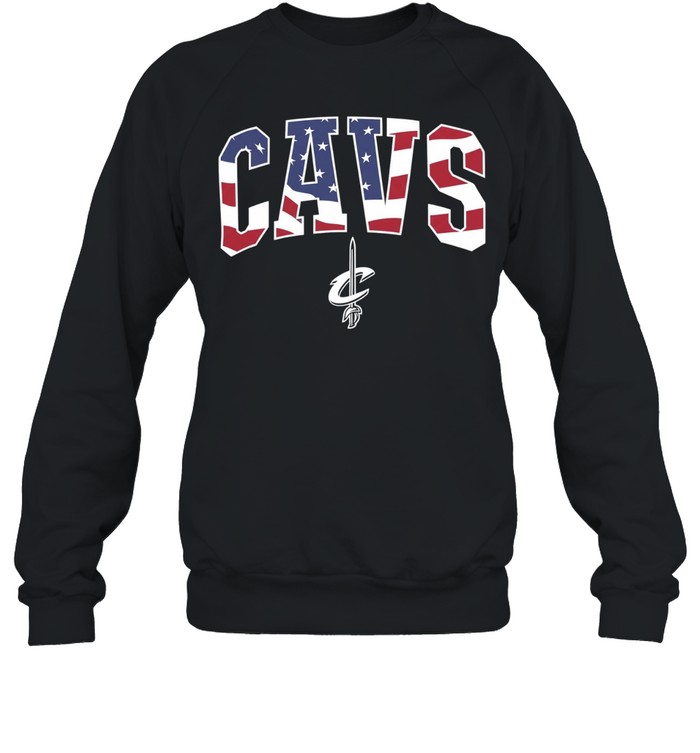 Cavs Cleveland Cavaliers American Flag Basketball Sweatshirt