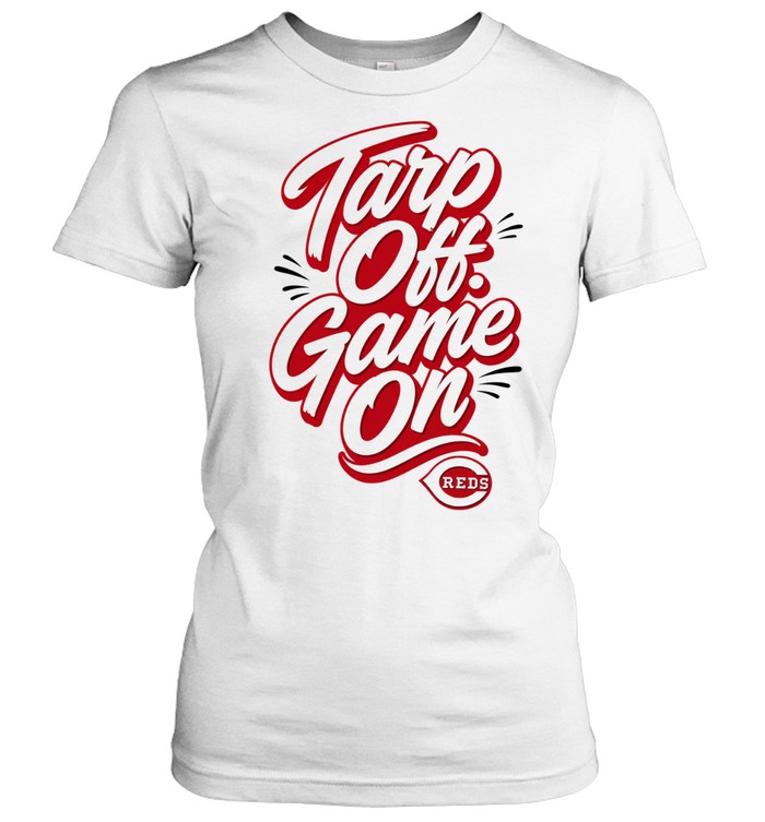 Cincinnati Reds Tarp Off Game On Baseball Women T-Shirt