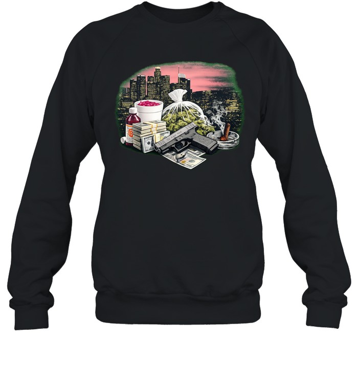Crime Pays Los Angeles Cityscape Bootleg Sweatshirt