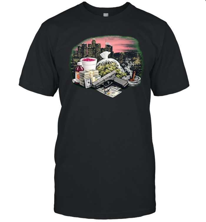 Crime Pays Los Angeles Cityscape Bootleg Unisex T-Shirt