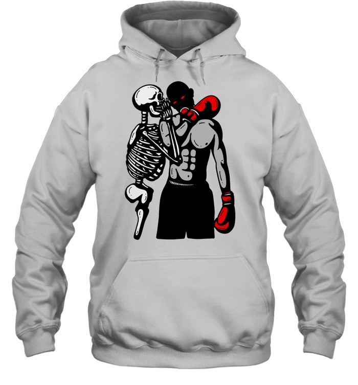 Dark Aesthetic Skeleton Boxer Whispering Shadow Boxing Underground Hoodie